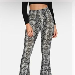 Snakeskin Flare Pants